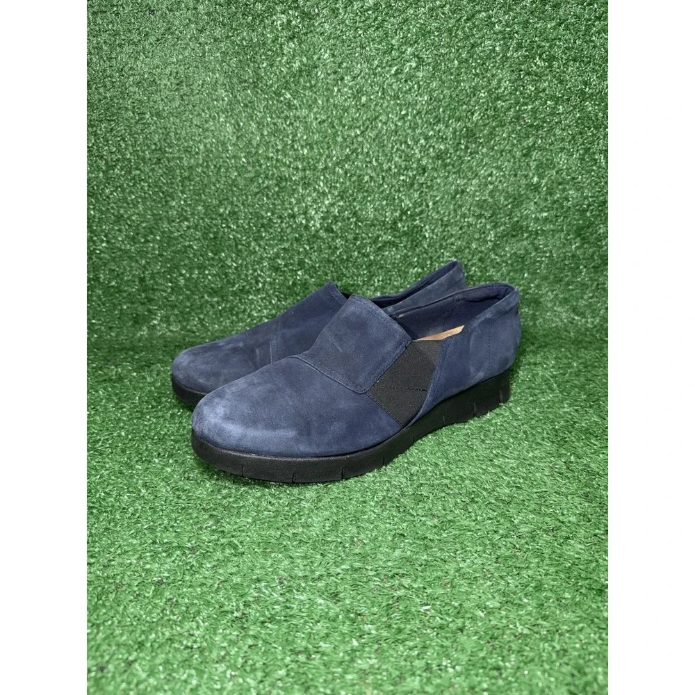 Clarks Artisan Womens Size 9 Blue Suede Daelyn Hill Slip On Shoes Wedge Sneakers